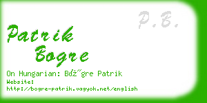 patrik bogre business card